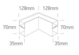 OL 050170D/B/V LED VONALVILÁGÍTÁS SAROK 6-14W 1190LM 3000-4000-5000K IP20 UGR19 128X35X70MM FEKETE 3