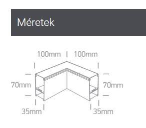 OL 050170C/W LED VONALVILÁGÍTÁS SAROK ELEM FEHÉR 100X35X70MM IP20 5 ÉV