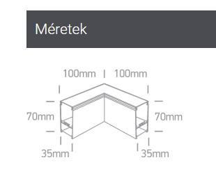 OL 050170C/B LED VONALVILÁGÍTÁS SAROK ELEM FEKETE 100X35X70MM IP20 5 ÉV