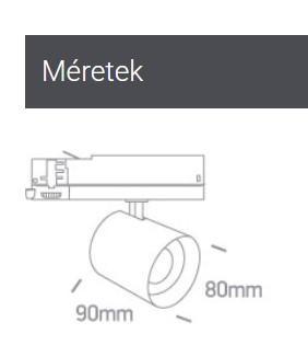 OL 65660AT/B/W LED SÍNES LÁMPA 10W/15W/20W 1200lm/1800lm/2400lm 3000K 38° IP20 FEKETE 5ÉV