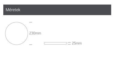 OL 62006/B/V LED MENNYEZETI KEREK LÁMPA 18W 1440LM 2800-4000K IP20 Ø230X25MM FEKETE 3 ÉV