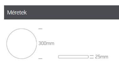 OL 62006A/B/V LED MENNYEZETI KEREK LÁMPA 24W 1920LM 2800-4000K IP20 Ø300X25MM FEKETE 3 ÉV