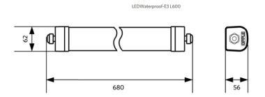 OP 531000012100 LED LÁMPA 10-19W 2660LM 4000K IP66 120° IK08 600MM 5ÉV HACCP+VANDÁLBIZTOS