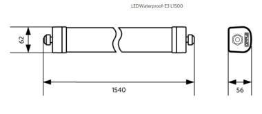 OP 531000012200 LED LÁMPA 25W 3500LM 4000K IP66 120° IK08 1500MM 5ÉV HACCP+VANDÁLBIZTOS