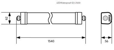 OP 531000012900 LED LÁMPA 25-47W 6580LM 6500K IP66 120° IK08 1500MM 5 ÉV HACCP+VANDÁLBIZTOS