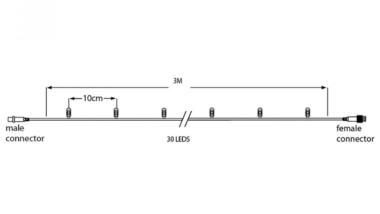 TRO 018-500 LED FÉNYFÜZÉR 36V 3M 2W 6500K IP44 FEKETE VEZ. 2 ÉV BETÁP NÉLKÜL