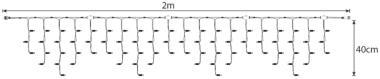 TRO 018-208 LED JÉGCSAPFÜGGYÖNY 2MX0,4M 7,6W 3000K IP65 ÁTLÁTSZÓ VEZ.