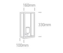 OL 67406A/B LED OLDALFALI LÁMPA E27 MAX. 12W IP43 330MM FEKETE 2 ÉV