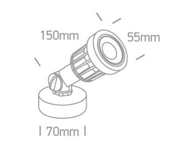 OL 7070/W LED KÜLTÉRI SPOT LÁMPA 5W 400LM 3000K 38° IP65 FEKETE 2 ÉV LESZÚRHATÓ