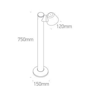 OL 67534B/AN OSZLOP LÁMPA GU10 MAX. 6W IP65 750MM ANTRACIT 3 ÉV