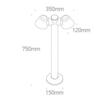 OL 67534C/AN OSZLOP 2xGU10 MAX. 2x6W IP65 750MM ANTRACIT 3 ÉV