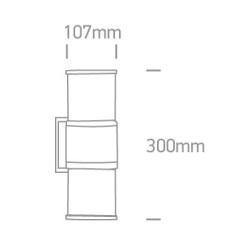 OL 67098/AN OLDALFALI LÁMPA HENGER 2xE27 MAX. 2x20W IP54 Ø107x300MM ANTRACIT 2 ÉV