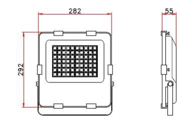 MLX BLS-LED FÉNYVETŐ 100W 15000LM 4000K 90° IP66 282x55x292MM FEKETE 5 ÉV