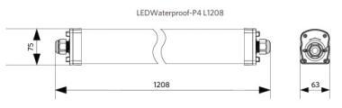 OP 711000007800 LED LÁMPATEST 38W 5700LM 4000K IP66 IK08 120° HACCP 5 ÉV SZÜRKE