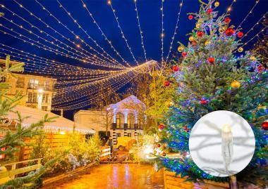 BL 414W LED FÉNYFÜGGÖNY 24V 2Mx30M 30W MELEGFEHÉR IP55 ÁTLÁTSZÓ VEZ. BETÁPPAL