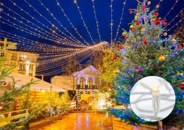 BL 414W-FX LED FÉNYFÜGGÖNY 24V 2Mx30M 30W MELEGFEHÉR+VAKU IP55 ÁTLÁTSZÓ VEZ. BETÁPPAL