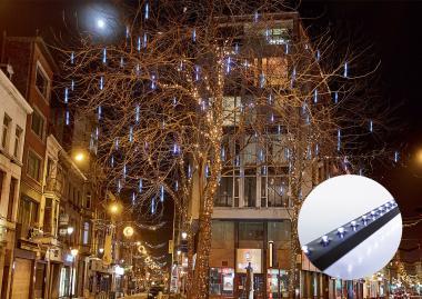 BL FXL085 LED FÉNYFÜZÉR JÉGCSAP RÚDDAL 24V 2,7Mx0,8M 17W HIDEGFEHÉR IP55 FEKETE VEZ. BETÁPPAL