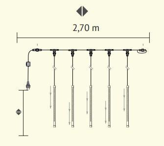 BL FXL085 LED FÉNYFÜZÉR JÉGCSAP RÚDDAL 24V 2,7Mx0,8M 17W HIDEGFEHÉR IP55 FEKETE VEZ. BETÁPPAL