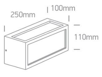 OL 67328/AN KÜLTÉRI FALI SZÖGLETES LÁMPA E27 MAX. 12W IP54 250x100x110MM ANTRACIT+OPÁL 3 ÉV