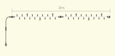 BL 530WWF LED FÉNYFÜZÉR 230V 11,5W 2IN1 MELEG/HIDEGFEHÉR+VAKU 20M IP66/69 FEKETE VEZ. BETÁPPAL