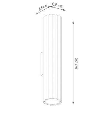 SL SL.1776 LED OLDALFALI LÁMPATEST 2XGU10 MAX. 2X10W Ø65x85X300MM IP20 TÓP 5 ÉV