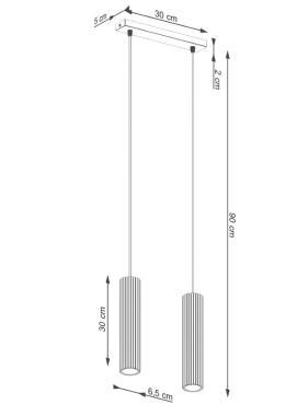 SL SL.1631 LED FÜGGESZTETT LÁMPATEST 2XGU10 MAX. 2X10W 300x65x900MM IP20 VÖRÖS OKKER 5 ÉV