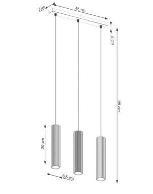 SL SL.1594 LED FÜGGESZTETT LÁMPATEST 3XGU10 MAX. 3X10W 450x65x980MM IP20 BÉZS 5 ÉV
