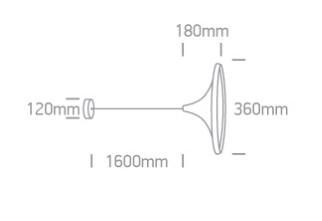 OL 63042/B/BS LED FÜGGESZTETT LÁMPATEST E27 MAX. 12W IP20 Ø360x180MM FEKETE+RÉZ 5 ÉV