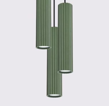 SL SL.1614 LED FÜGGESZTETT LÁMPATEST 3XGU10 MAX. 3X10W Ø195x1080MM IP20 OLÍVAZÖLD 5 ÉV