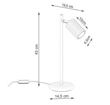 SL SL.1548 LED ASZTALI LÁMPATEST GU10 MAX. 10W 195x430MM IP20 FEHÉR 5 ÉV KAPCSOLÓVAL