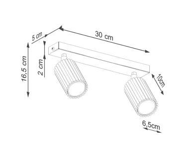 SL SL.1637 LED MENNYEZETI SPOT LÁMPATEST 2XGU10 MAX.2X10W 300X78X317MM IP20 VÖRÖS OKKER