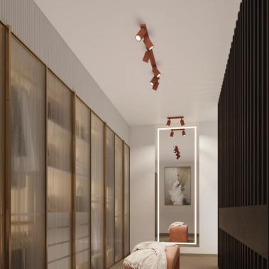 SL SL.1637 LED MENNYEZETI SPOT LÁMPATEST 2XGU10 MAX.2X10W 300X78X317MM IP20 VÖRÖS OKKER