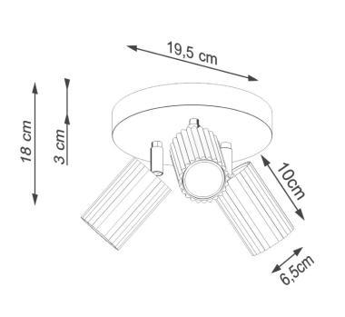 SL SL.1601 LED MENNYEZETI SPOT LÁMPATEST 3XGU10 MAX.3X10W 195X195X180MM IP20 BÉZS