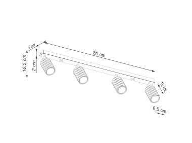 SL SL.1546 LED MENNYEZETI SPOT LÁMPATEST 4XGU10 MAX.4X10W 810X65X165MM IP20 FEHÉR