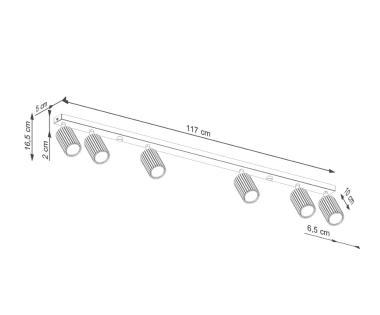 SL SL.1623 LED MENNYEZETI SPOT LÁMPATEST 6XGU10 MAX.6X10W 1170X65X165MM IP20 OLÍVAZÖLD