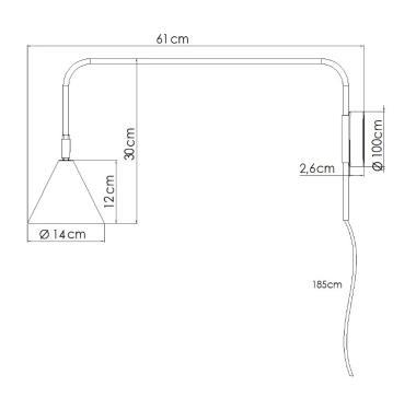 SL SL.1697 NOX LED OLDALFALI LÁMPATEST E14 MAX. 10W IP20 FEKETE KAPCSOLÓVAL 5 ÉV