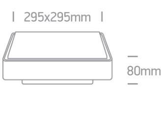 OL 67282AN/G/W LED FALI SZÖGLETES LÁMPA 24W 1440LM 3000K 295X295X80MM IP65 IK08 SZÜRKE 2 ÉV