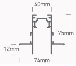 OL 42002TR/B MAXI MÁGNESES SÜLLYESZTETT SÍN 2M 48V DC MAX. 400W FEKETE 5 ÉV