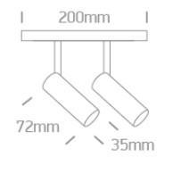 OL 42108A/B/V MÁGNESES SÍNES LÁMPA 2x6W 2x480LM CCT 38° IP20 FEKETE ÁLLÍTHATÓ 3 ÉV