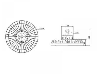 TRO 950-110 LED CSARNOKVILÁGÍTÓ 150W 28500LM 4000K 90° IP65 5 ÉV