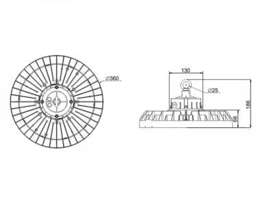 TRO 950-105 LED CSARNOKVILÁGÍTÓ 100W 19000LM 4000K 90° IP65 5 ÉV