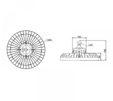 TRO 950-106 LED CSARNOKVILÁGÍTÓ 100W 19000LM 5000K 90° IP65 5 ÉV