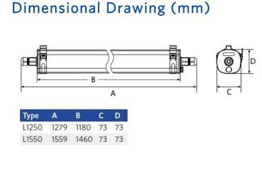 OP 531000031600 LED LÁMPATEST 54W 8640LM 4000K 120° IP67/IP69K 1550MM DALI HACCP 5 ÉV