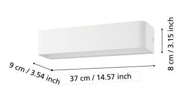 EGL 98423 SANIA 4 FALI LÁMPA 12W 1400LM 3000K IP20 365MM FEHÉR 5 ÉV