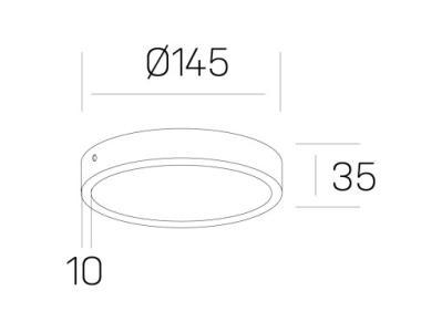 KOHL K51700.02.SR.WH-WH.OP.ST.8.40 LED MENNYEZETI LÁMPA 12W 1190LM 4000K IP43 Ø145MM FEHÉR ON/OFF 5