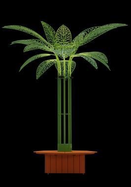 BL GX243LW PALM LED MOTÍVUM ÁLLÓ 3D 24V PÁLMAFA PADDAL 24W MELEGFEHÉR 3,2Mx3,2Mx3,6M IP66