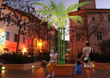 BL GX243LW PALM LED MOTÍVUM ÁLLÓ 3D 24V PÁLMAFA PADDAL 24W MELEGFEHÉR 3,2Mx3,2Mx3,6M IP66