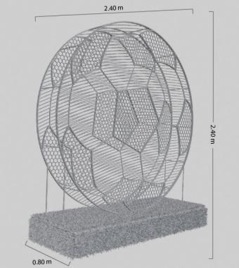 BL GX196L FOOT LED MOTÍVUM ÁLLÓ 3D FOCI LABDA 60W HIDEGFEHÉR+VAKU 2,4Mx0,8Mx2,4M IP55/IP69
