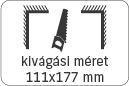 kivágási méret: 111x177 mm