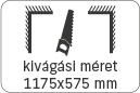 kivágási méret: 1175x575 mm